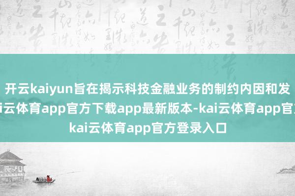 开云kaiyun旨在揭示科技金融业务的制约内因和发展身分-kai云体育app官方下载app最新版本-kai云体育app官方登录入口