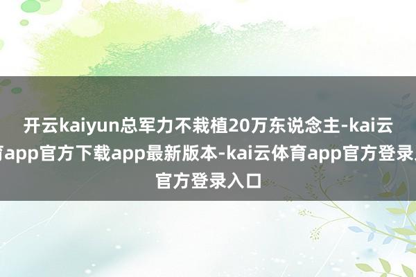 开云kaiyun总军力不栽植20万东说念主-kai云体育app官方下载app最新版本-kai云体育app官方登录入口