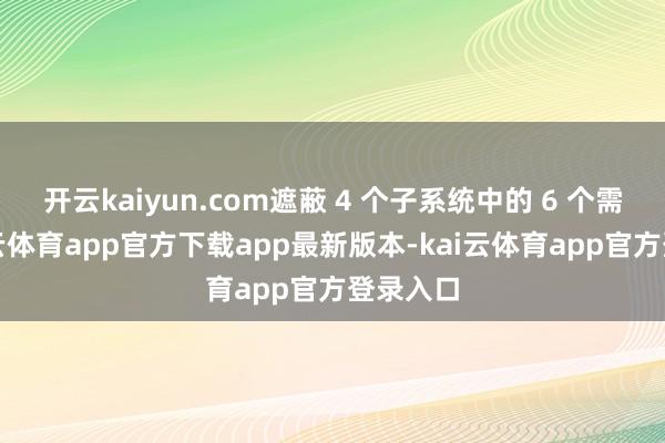 开云kaiyun.com遮蔽 4 个子系统中的 6 个需求-kai云体育app官方下载app最新版本-kai云体育app官方登录入口