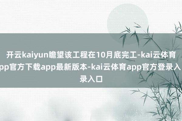 开云kaiyun瞻望该工程在10月底完工-kai云体育app官方下载app最新版本-kai云体育app官方登录入口